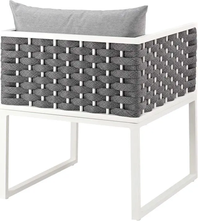 Alt view image 3 of 6 - Stance Outdoor Patio Aluminum Dining Armchair - White Gray