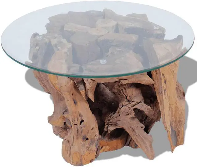 Alt view image 10 of 10 - vidaXL Coffee Table Solid Teak Driftwood 23.6"
