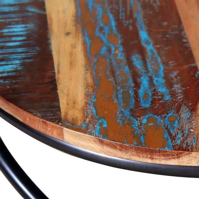 Alt view image 7 of 11 - vidaXL Coffee Table Round End Table Accent Sofa Table Solid Wood Reclaimed