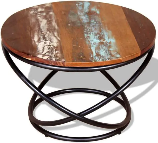 Alt view image 4 of 11 - vidaXL Coffee Table Round End Table Accent Sofa Table Solid Wood Reclaimed