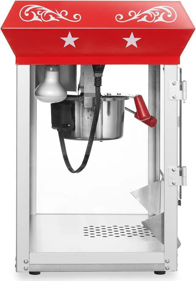 Alt view image 4 of 6 - Olde Midway Bar Style Popcorn Machine Maker Popper with 6-Ounce Kettle - Red