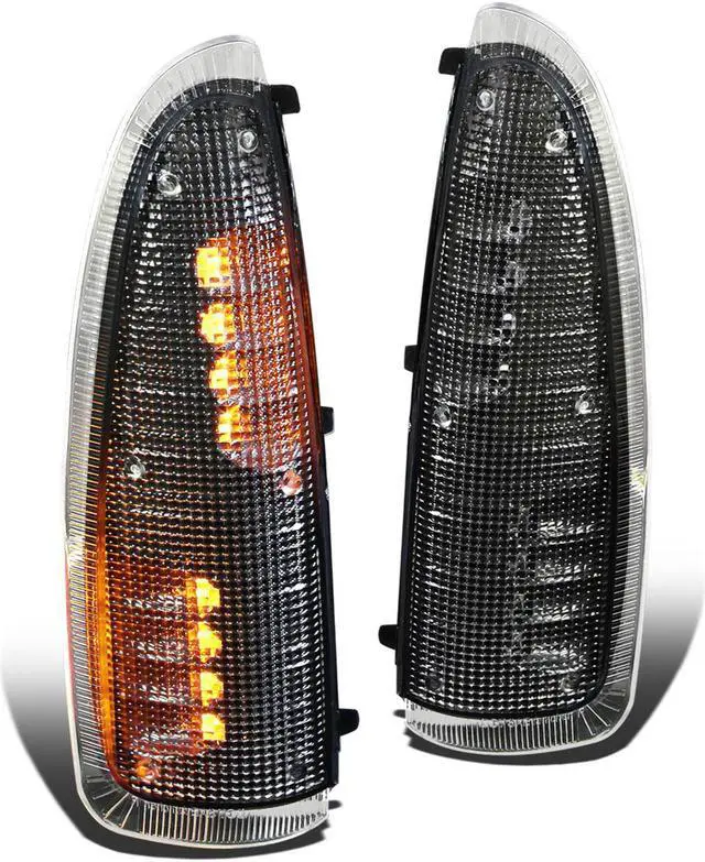 Main image of DNA Motoring MLEDL-003-BK-AM For 2000 to 2007 Ford Super Duty / Excursion Black Housing Towing Side Mirror Turn Signal Light (Amber LED) 01 02 03 04 05 06