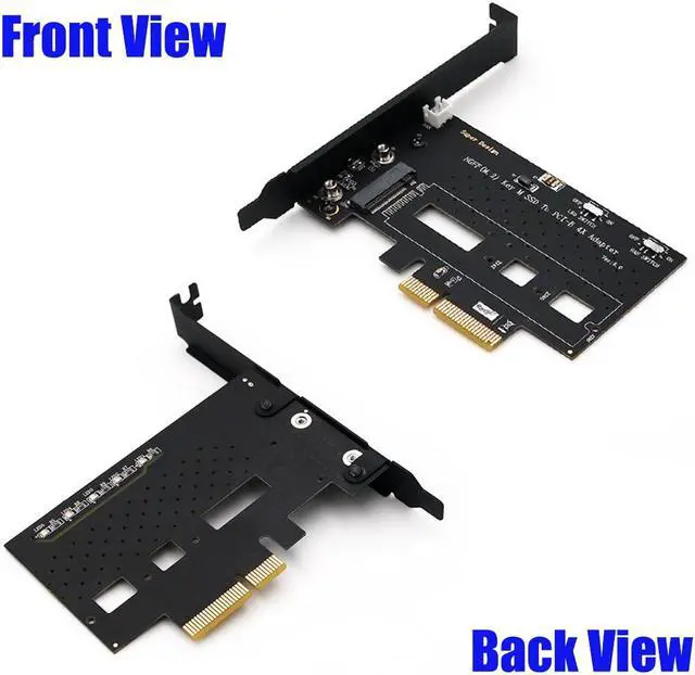 Alt view image 3 of 6 - NGFF M.2 NVME PCIE PCI-E SSD To PCI Express 3.0x 4X Adapter Card With Cooling Fan Bracket Support M.2 form 2242 2260 2280 M2 SSD
