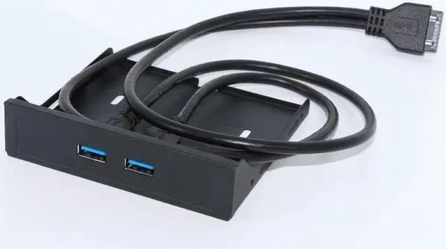 Alt view image 3 of 6 - 20Pin 2 Port USB 3.0 Hub USB3.0 Front Panel Cable Adapter Metal Bracket for PC Desktop 3.5 Inch Floppy Disk Drive Bay