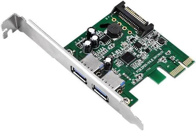 Alt view image 2 of 6 - 2 Port Super Speed USB3.0 5Gbps PCI Express Card 15pin SATA Power Connector Dual Port USB 3.0 PCI E Card Host Controller Cards