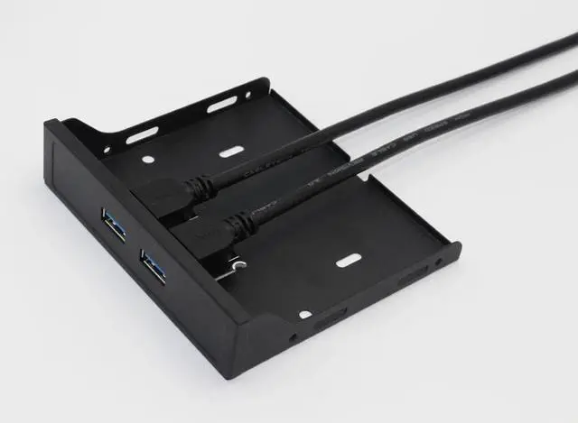 Alt view image 4 of 6 - 20Pin 2 Port USB 3.0 Hub USB3.0 Front Panel Cable Adapter Metal Bracket for PC Desktop 3.5 Inch Floppy Disk Drive Bay