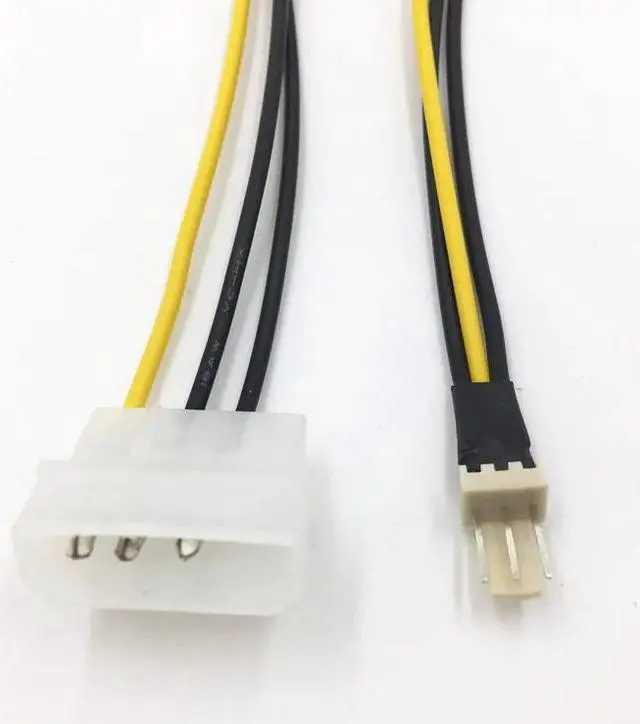Alt view image 5 of 5 - 4Pin to 3Pin Convert Cable Fan Power Supply nterface Cables D Type 4P to 3P CPU Graphics Card Fan Power Cable Conveter Adapter
