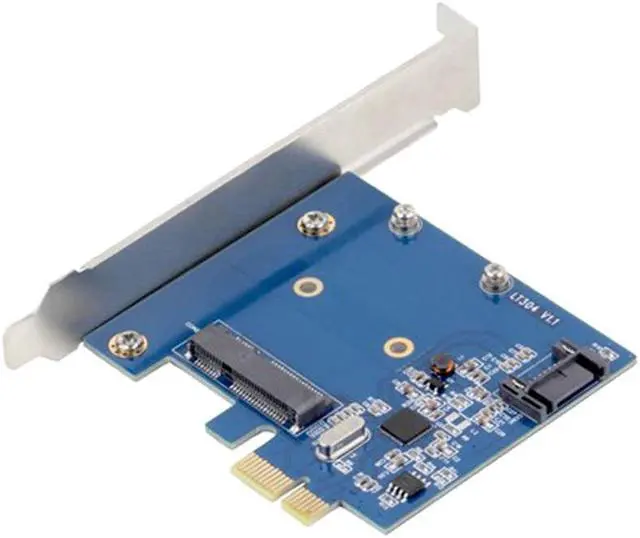 Alt view image 2 of 5 - PCI E PCIe to mSATA SSD And SATA 3.0 Combo Extender Adapter Card 6Gbps SATA3 PCI E to SATAIII Card Raiser MSATA PCIE Adapter NEW