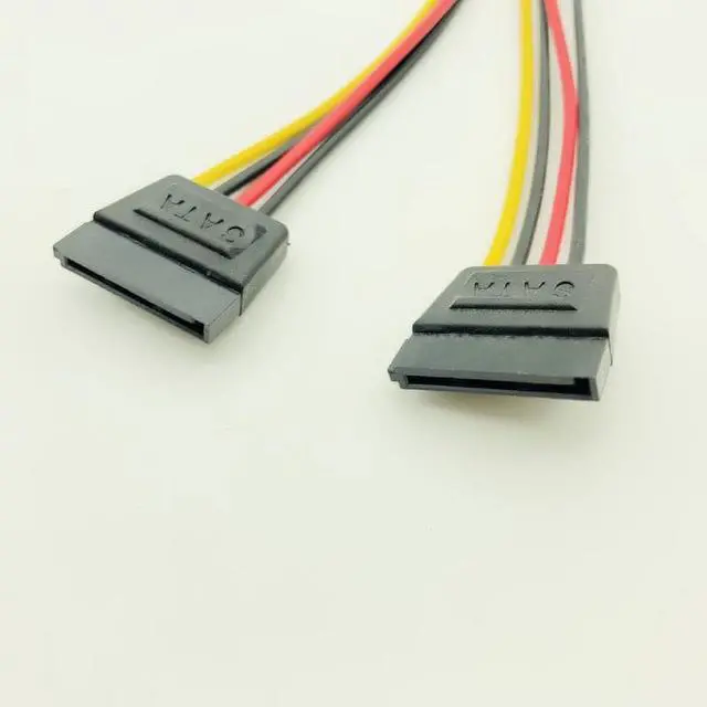 Alt view image 6 of 6 - Computer Cables & Connectors Molex 4pin IDE to Dual SATA 15Pin Power Cable Y Splitter Hard Drive Power Supply 4Pin to SATA Cable