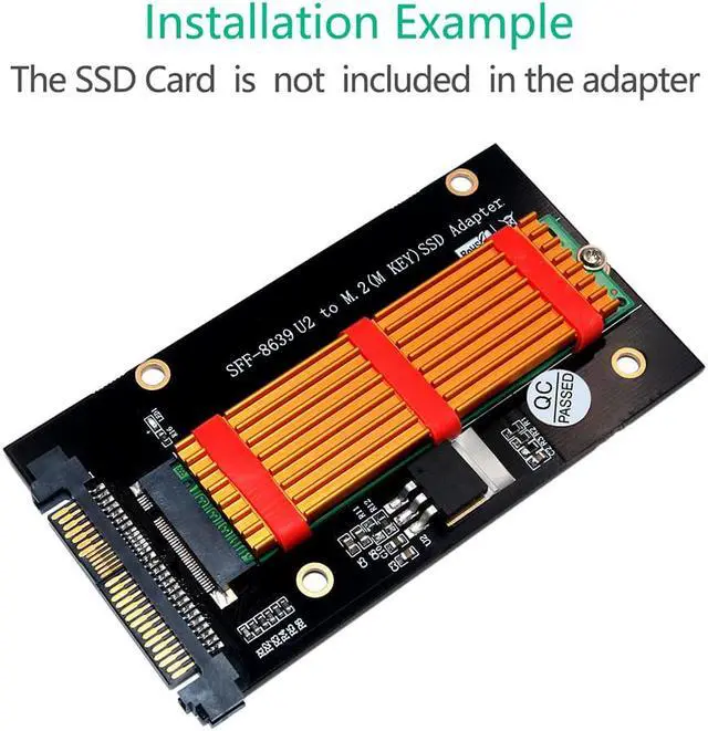 Alt view image 5 of 6 - M.2 SSD to U.2 Adapter M.2 NVMe SSD to PCI e U.2 SFF 8639 Adapter PCIe M2 Converter with M.2 SSD Cooling for Desktop Computer PC