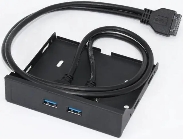 Alt view image 2 of 6 - 20Pin 2 Port USB 3.0 Hub USB3.0 Front Panel Cable Adapter Metal Bracket for PC Desktop 3.5 Inch Floppy Disk Drive Bay