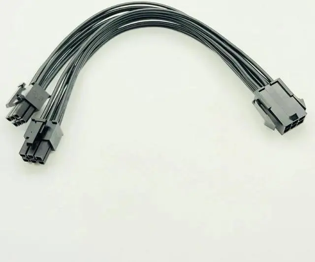 Main image of PCIE 6pin to Dual 6pin Power Cable Sleeved Cable PC PCI Express Video Card Graphics Card Power Supply Cable 18AWG 20CM Black
