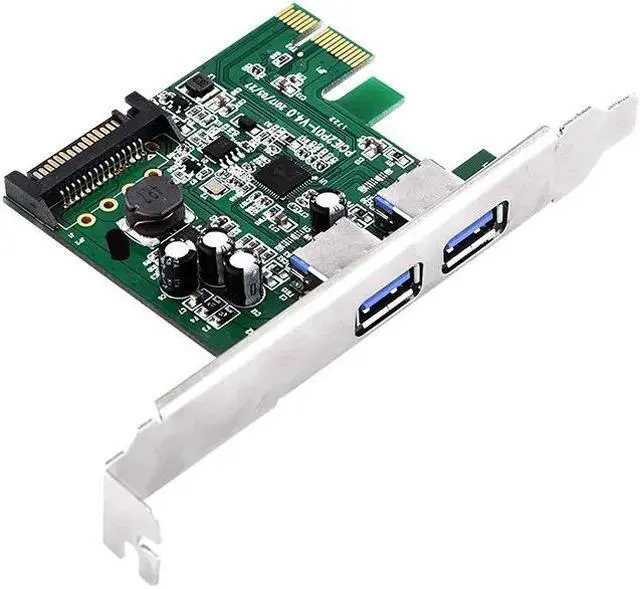 Alt view image 3 of 6 - 2 Port Super Speed USB3.0 5Gbps PCI Express Card 15pin SATA Power Connector Dual Port USB 3.0 PCI E Card Host Controller Cards