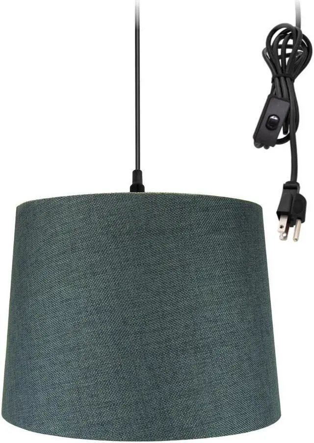 Main image of 14w 1-Light Plug-In Swag Pendant Lamp Granite Gray