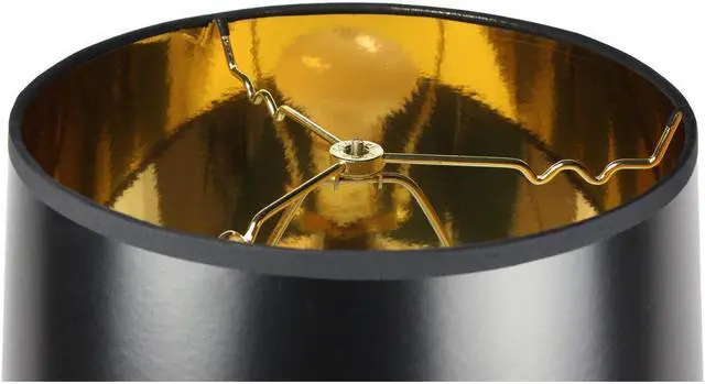 Alt view image 3 of 4 - 1-Light Plug In Swag Pendant Ceiling Light Black/Gold Shade