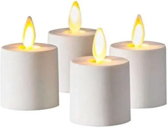 Main image of luminara 02530  1.25" x 1.4" white remote ready battery operated plastic led flameless tea light 4 pack