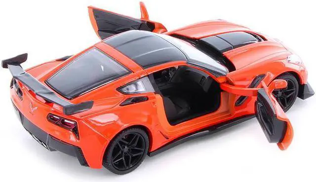 Alt view image 3 of 6 - 2019 Chevrolet Corvette ZR1 Orange with Black Accents 1/24 Diecast Model Car by Motormax