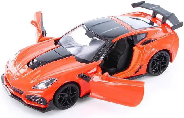 Alt view image 2 of 6 - 2019 Chevrolet Corvette ZR1 Orange with Black Accents 1/24 Diecast Model Car by Motormax