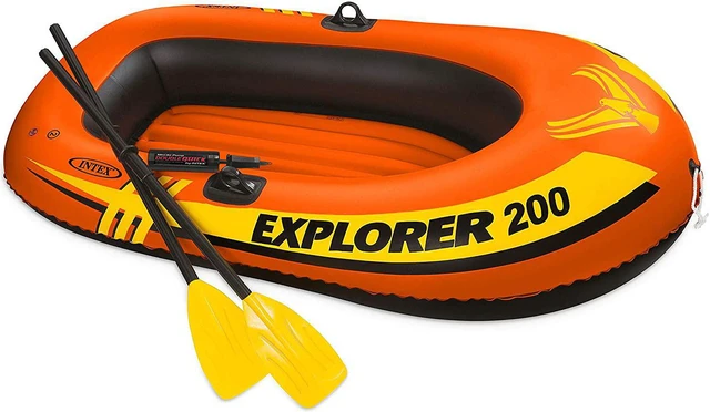 Alt view image 4 of 10 - Wet Products Explorer 200 Inflatable Boat Set with Oars and Pump