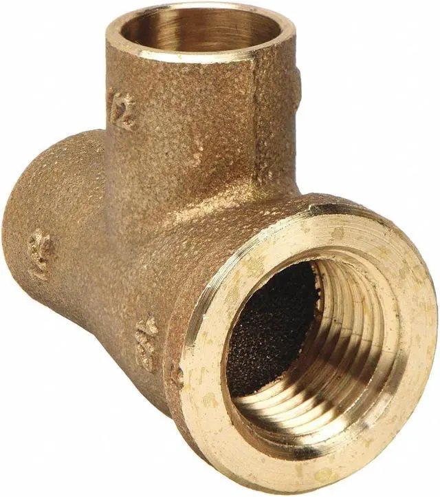 Alt view image 2 of 2 - NIBCO 714-LF 1/2 Tee,Low-Lead Cast Bronze,C x FNPT x C