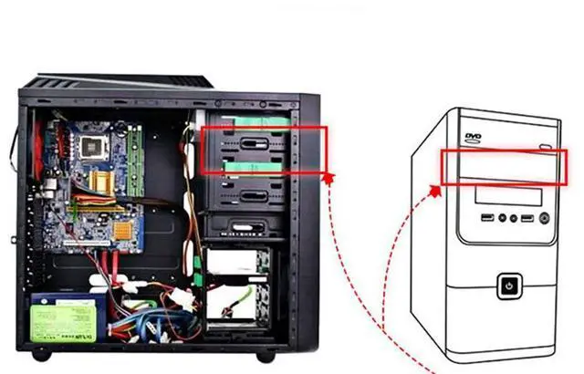 Alt view image 6 of 6 - 5.25" To 3.5" 2.5" Hdd/Ssd Floppy-Drive Bay ray Bracket Mounting HDD Adapter SSD Hard Drive Supports up to 6*2.5" hard drives