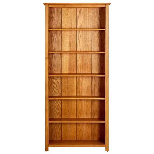 Alt view image 14 of 17 - vidaXL Solid Oak Wood 6-Tier Bookcase Book Shelves Cabinets Display Shelf