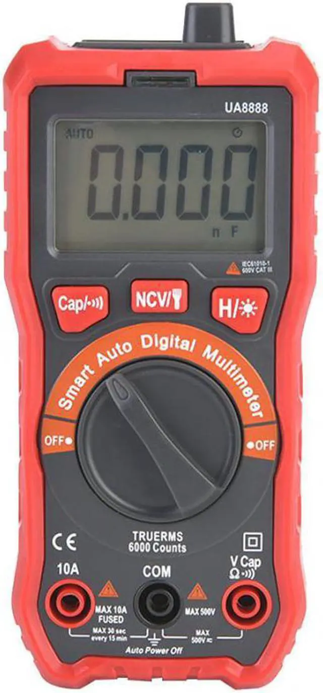 Alt view image 2 of 7 - UA8888 Red Backlight Display Automatic Digital Multimeter DC/AC Voltage Current Meter Multimetro Digital