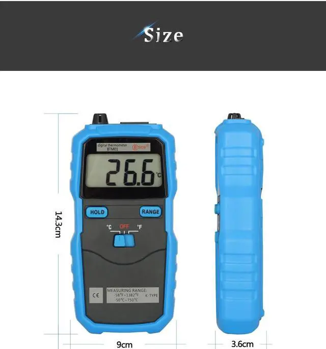 Alt view image 2 of 7 - BSIDE BTM01 LCD Display K-Type Digital Thermocouple Temperature Meter Tester