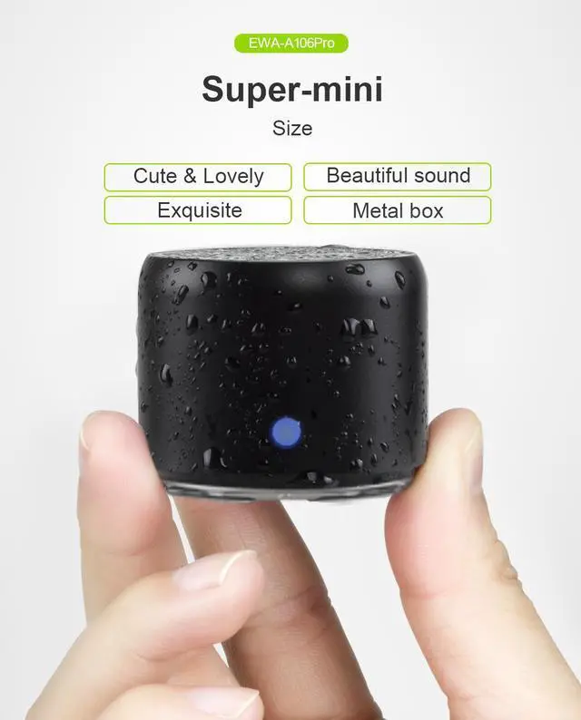 Alt view image 2 of 7 - Super-mini Waterproof Bluetooth Speaker 2018 Japan Best Sound/Bass Quality Portable Shower/Indoor/Outdoor Speaker Bluetooth 5.0 (Silver)