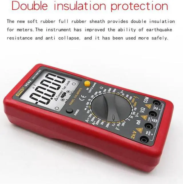 Alt view image 4 of 7 - VC92 Digital Large Screen Multimeter To Measure Interphase Voltage 2000V AC And DC Voltage To Measure 2KV High Voltage