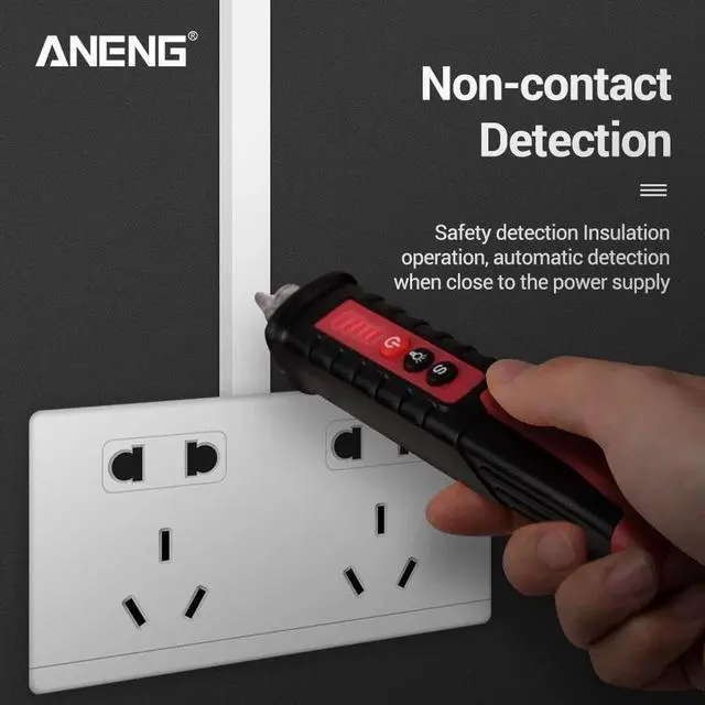 Alt view image 6 of 7 - ANENG VD802 Non-contact AC Voltage Detector Tester Meter 12V-1000v Pen Style Electric Indicator LED Outlet Voltage Dectetor Sensor Wit - Black
