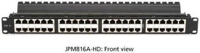 Alt view image 2 of 10 - Black Box JPM816A-HD CAT6 Patch Panel - Feed-Through, High-Density, 1U, Shielded, 48-Port