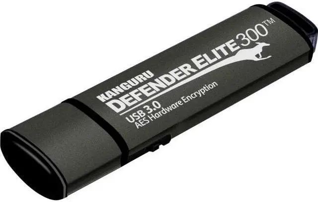 Alt view image 4 of 7 - Kanguru Defender Elite300 8GB FIPS 140-2 Certified, SuperSpeed USB 3.0 Flash Drive 256bit AES Encryption KDFE300-8G-PRO