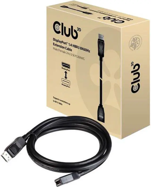 Alt view image 4 of 15 - Club 3D CAC-1022 60Hz 6.56 ft. Male-Female Displayport