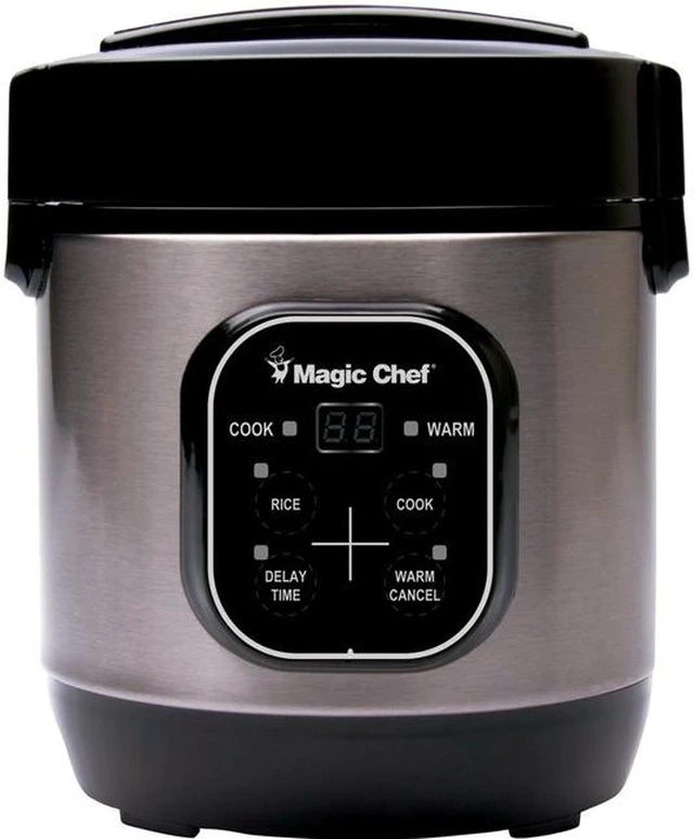 Magic Chef Rice Cooker Magic Chef MCSRC03ST 3 Cup Cooked Non Stick Steamer Rice Cooker ...