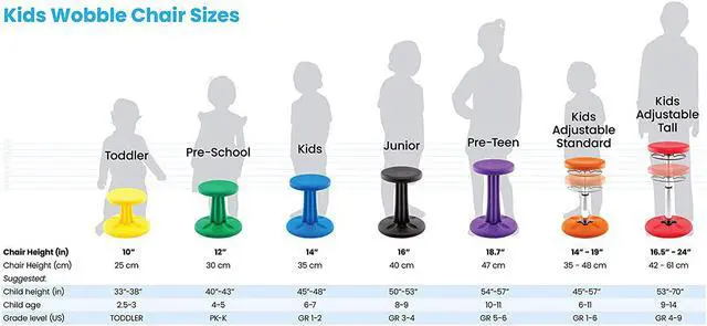 Alt view image 6 of 12 - Kore Pre-School Wobble Chair Flexible Seating Stool for Classroom 12" Blue