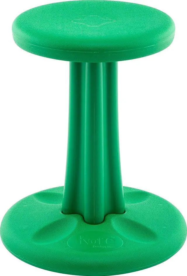 Alt view image 3 of 13 - Kore Wobble Chair - Age 8-9, Grade 3-4, Green (16in) - Flexible Seating Stool for Classroom, Elementary School, ADD/ADHD - Made in USA