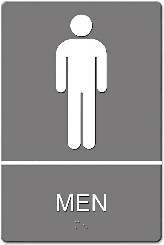 Alt view image 9 of 12 - Headline Sign ADA Sign Men Restroom Symbol w/Tactile Graphic Molded Plastic 6 x