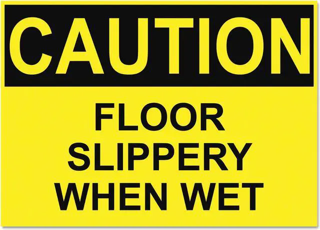 Main image of Headline Sign OSHA Safety Signs CAUTION SLIPPERY WHEN WET Yellow/Black 10 x 14