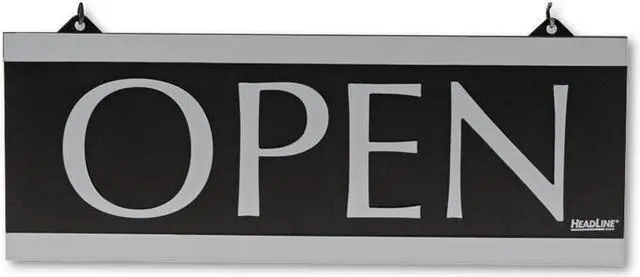 Alt view image 3 of 3 - Century Series Reversible Open/Closed Sign w/Suction Mount 13 x 5 Black 4246
