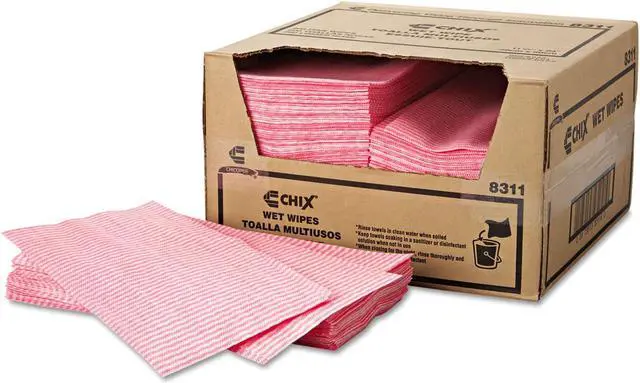 Alt view image 10 of 10 - Chix Wet Wipes 11 1/2 x 24 White/Pink 200/Carton 8311
