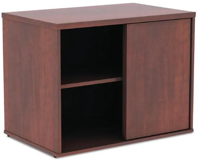 Alt view image 12 of 20 - Alera Open Office Low Storage Cabinet Credenza, 29 1/2 X 19 1/8x 22 7/8, Cherry