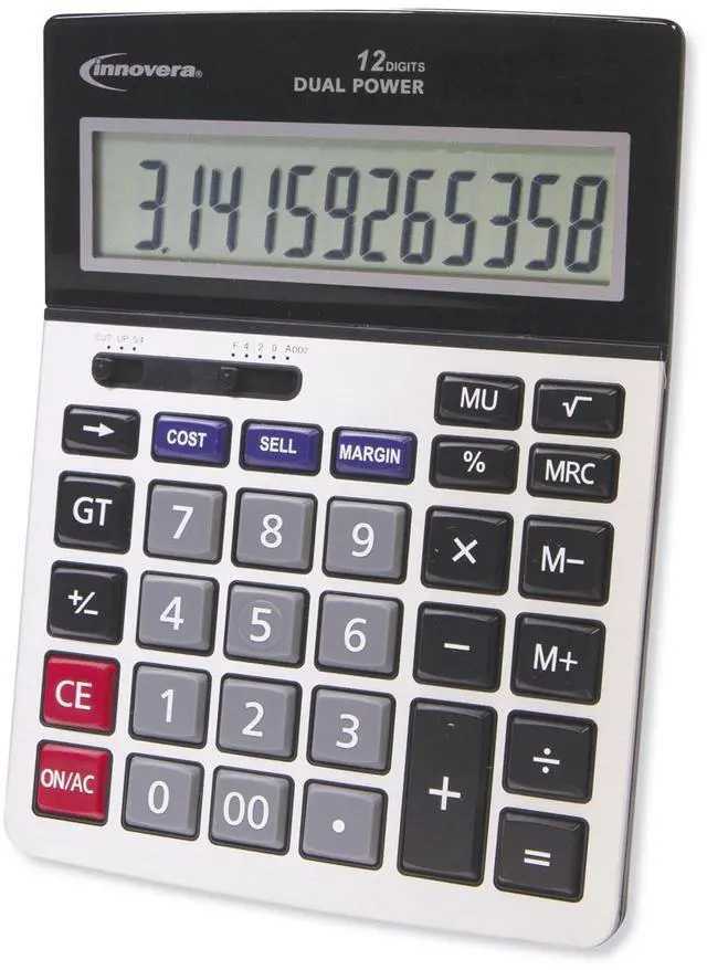 Alt view image 4 of 11 - Innovera 15968 Minidesk Calculator - IVR15968