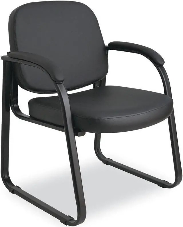 Alt view image 11 of 20 - Alera Genaro Series Sled Base Guest Chair Black Vinyl RL43C16