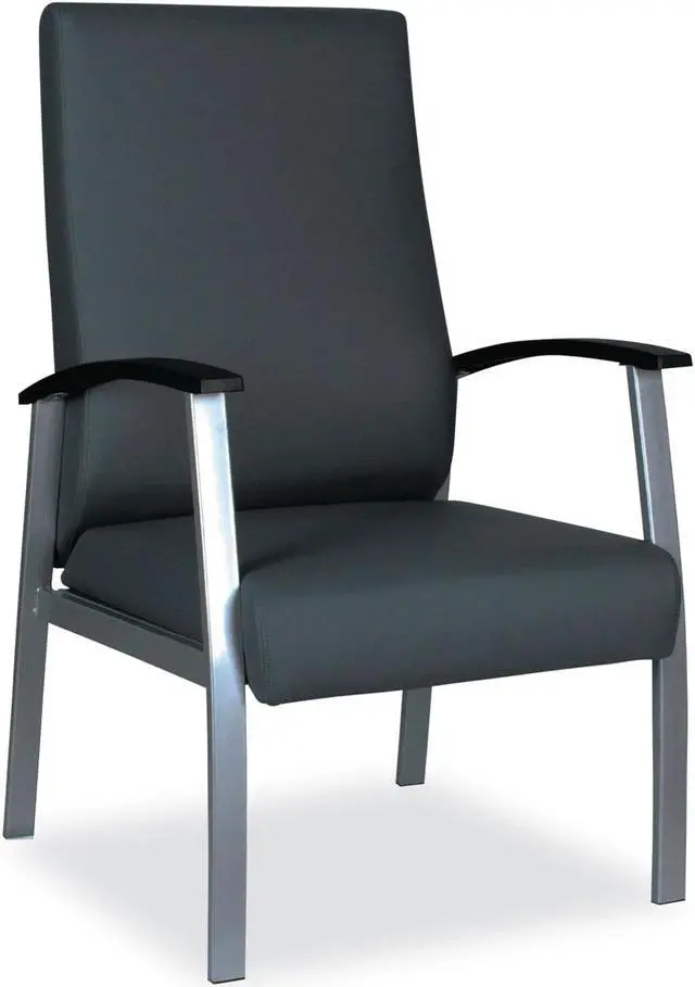 Alt view image 8 of 16 - Alera metaLounge Series High-Back Guest Chair 21.85" x 23.62" x 17.71" Black ML2419