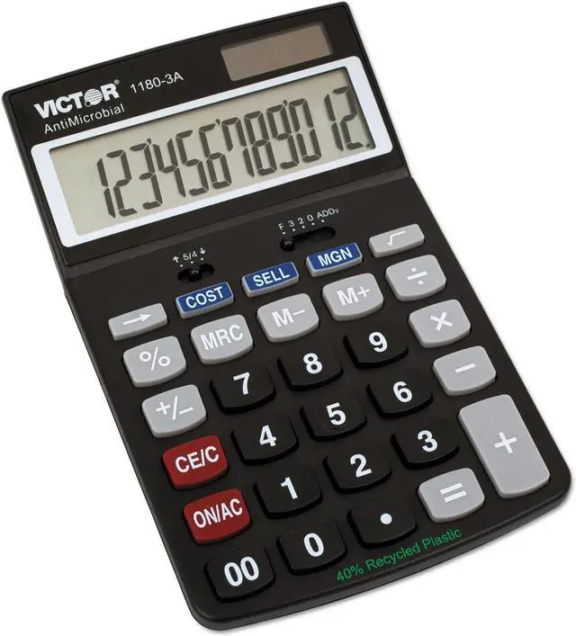 Alt view image 14 of 16 - Victor 1180-3A Antimicrobial Desktop Calculator 12-Digit LCD 11803A