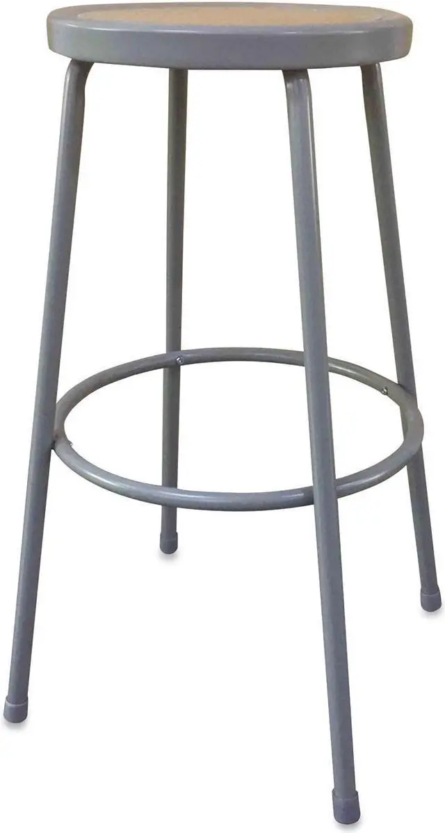 Alt view image 4 of 8 - Industrial Stool, 30", Brown/Gray Seat