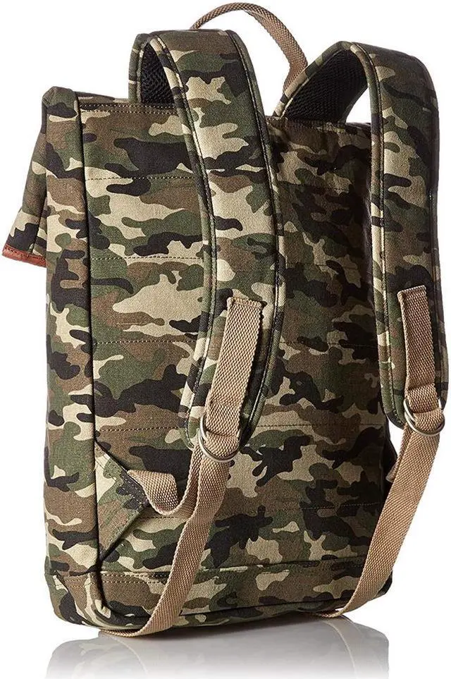 Alt view image 2 of 8 - Buxton Men's Expedition II Huntington Gear Fold-Over Canvas Backpack CAMO