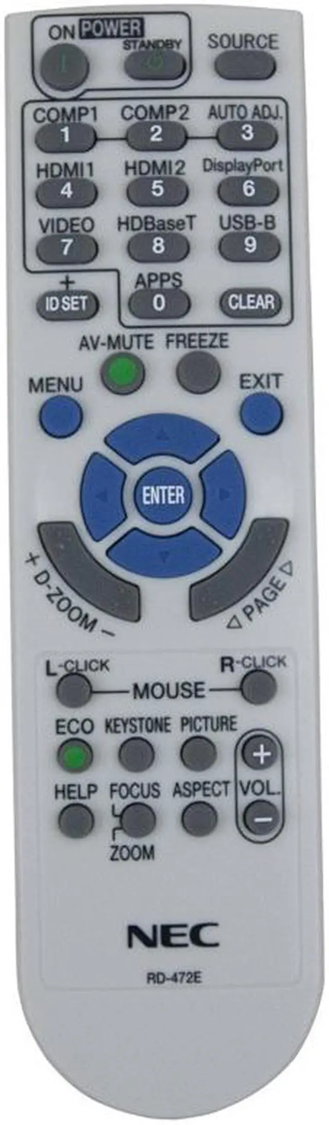 Main image of NEC - RMT-PJ38 - Repl Remote Control Fr Np-p452w P452h/p502w/p502h Np-p502w/p502hl N