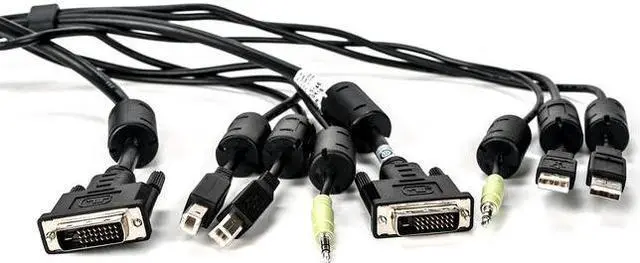Alt view image 5 of 7 - Vertiv Avocent USB Keyboard and Mouse, DVI-D and Audio Cable, 10 ft. with DPP Support for Vertiv Avocent SV and SC Series Switches